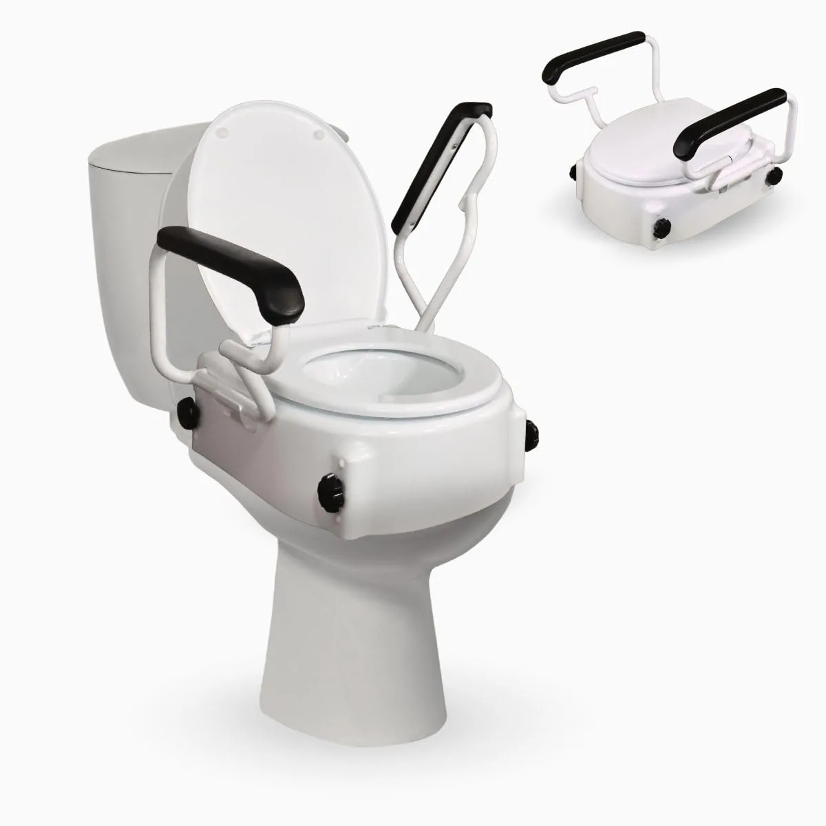 Mobiclinic Tajo, elevador de WC con reposabrazos abatibles, 19 cm, 3 alturas