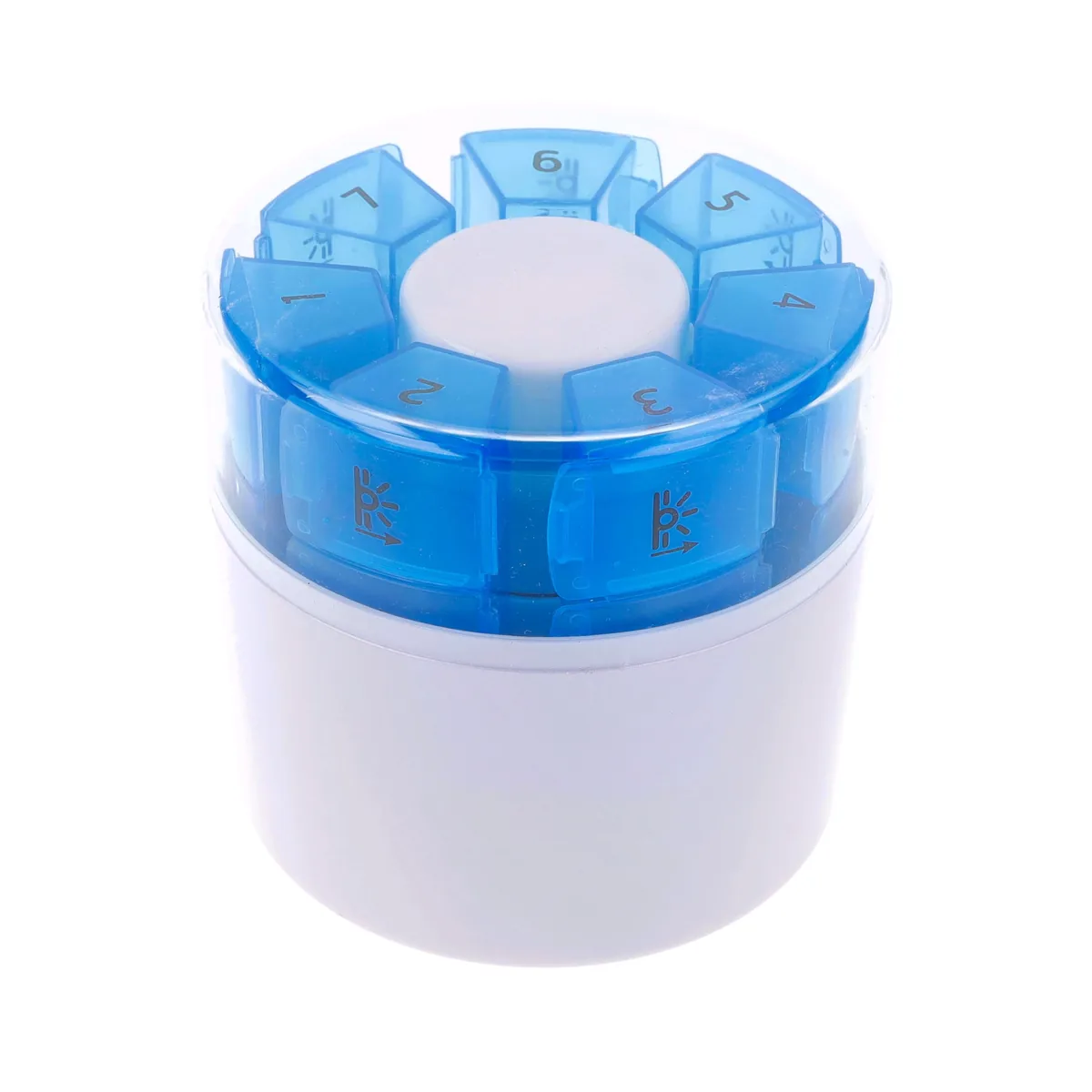 First Aid Only Pastillero semanal de 28 compartimentos con cortador integrado