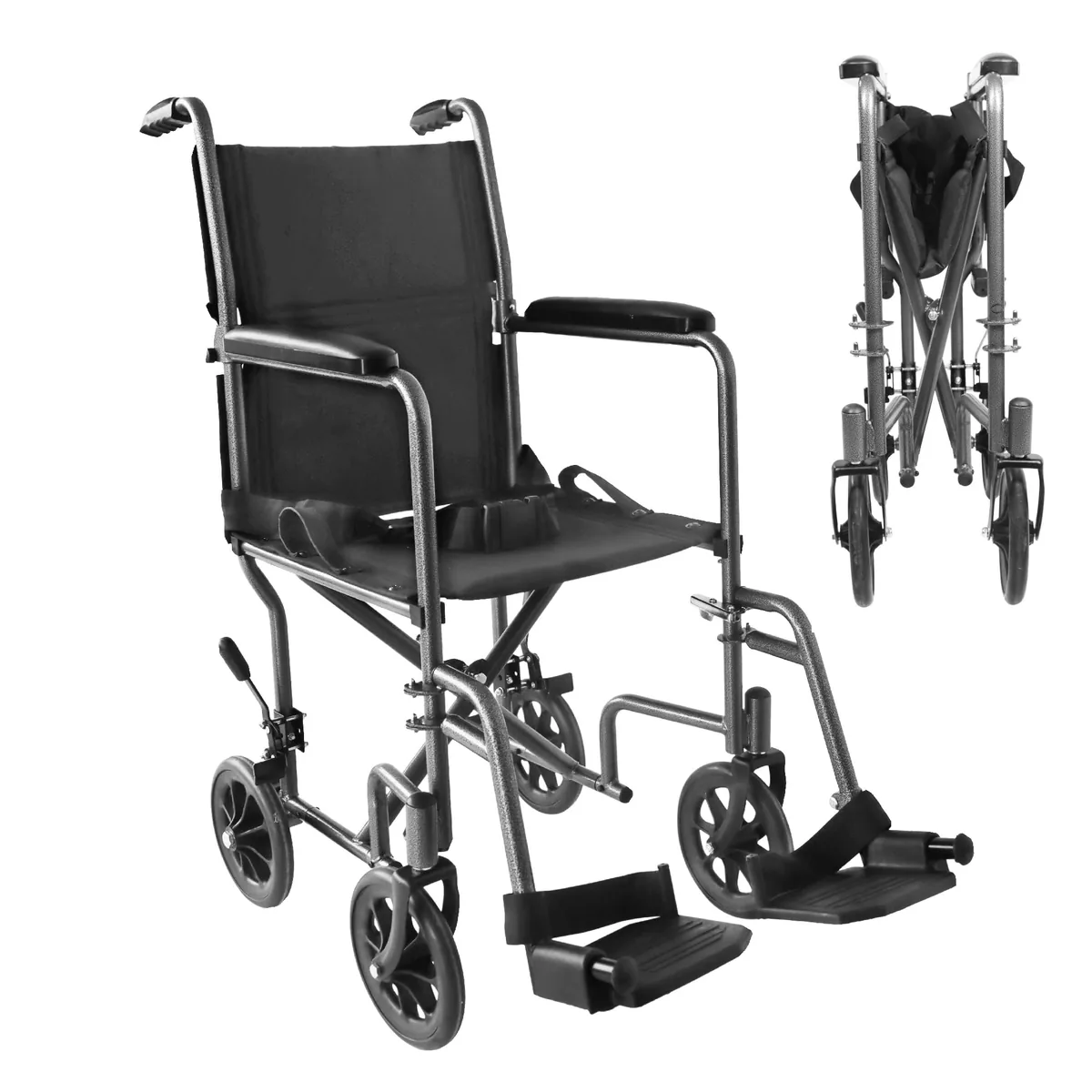 PEPE Mobility Silla de ruedas de tránsito interior, plegable, asiento estrecho de 38 cm