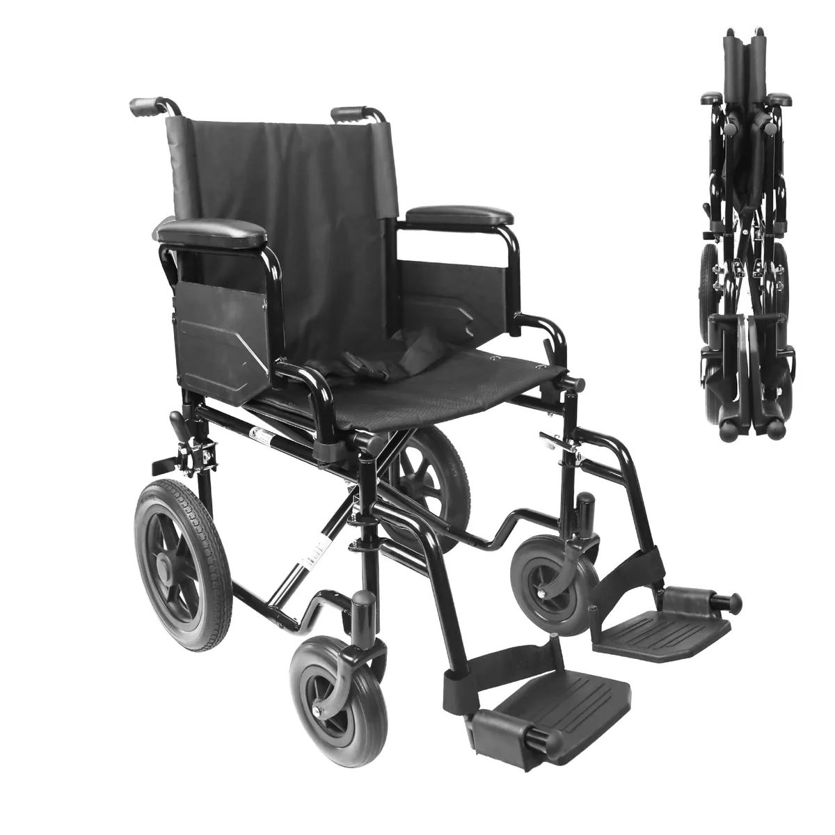 PEPE Mobility Silla de ruedas de tránsito, ruedas delanteras gruesas, asiento 46 cm